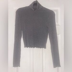 Forever 21 Charcoal Ribbed Knit Top